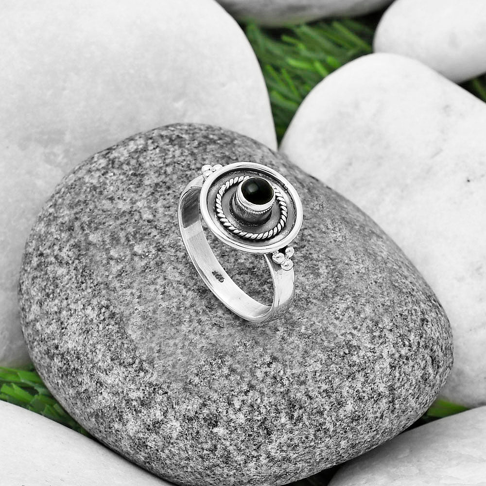 Natural Black Onyx - Brazil Ring size-7 R-1439 SDR208690