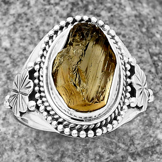 Natural Rare Kornerupine Rough Ring size-8.5 R-1424 SDR208759