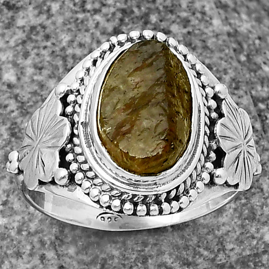 Natural Rare Kornerupine Rough Ring size-9 R-1424 SDR208760