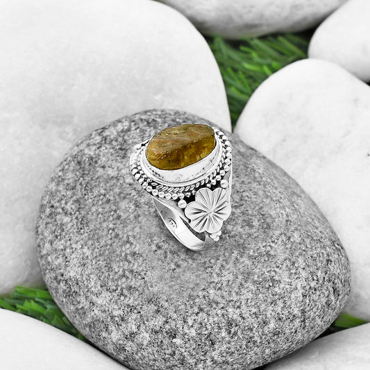 Natural Rare Kornerupine Rough Ring size-9 R-1424 SDR208760