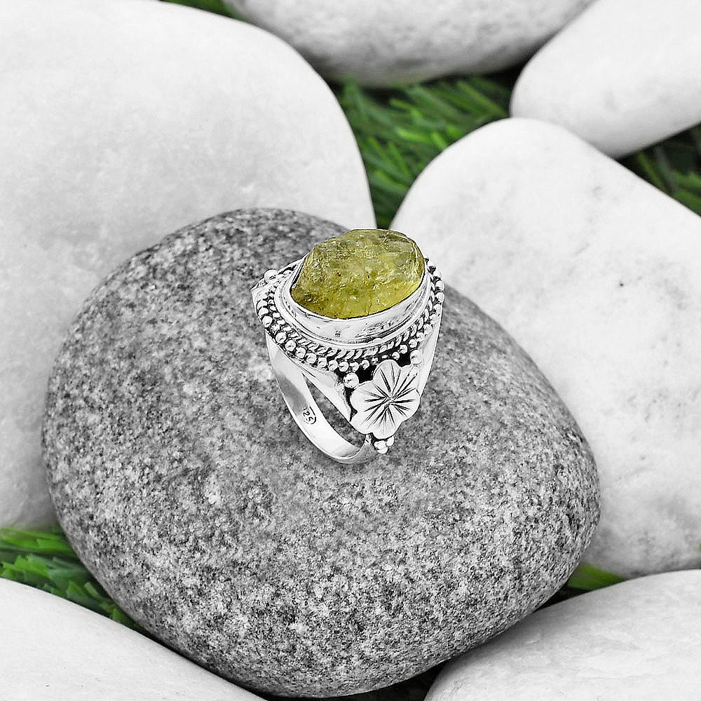 Green Kyanite Rough - India Ring size-7.5 R-1424 SDR208767