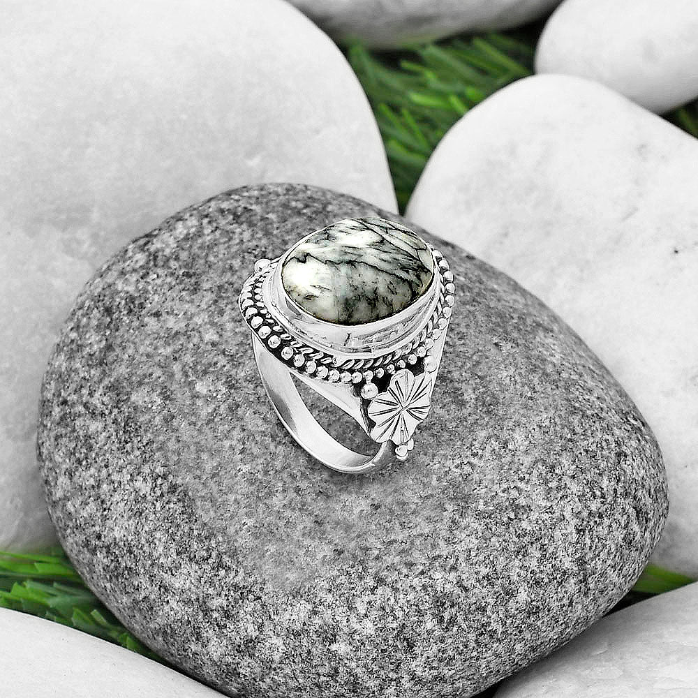 Natural Pinolith Stone Ring size-7 R-1424 SDR208770