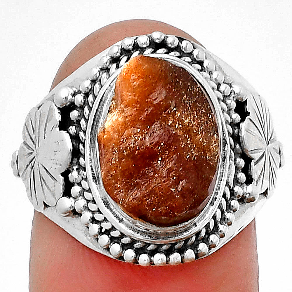 Natural Sunstone Rough Ring size-7 R-1424 SDR208772