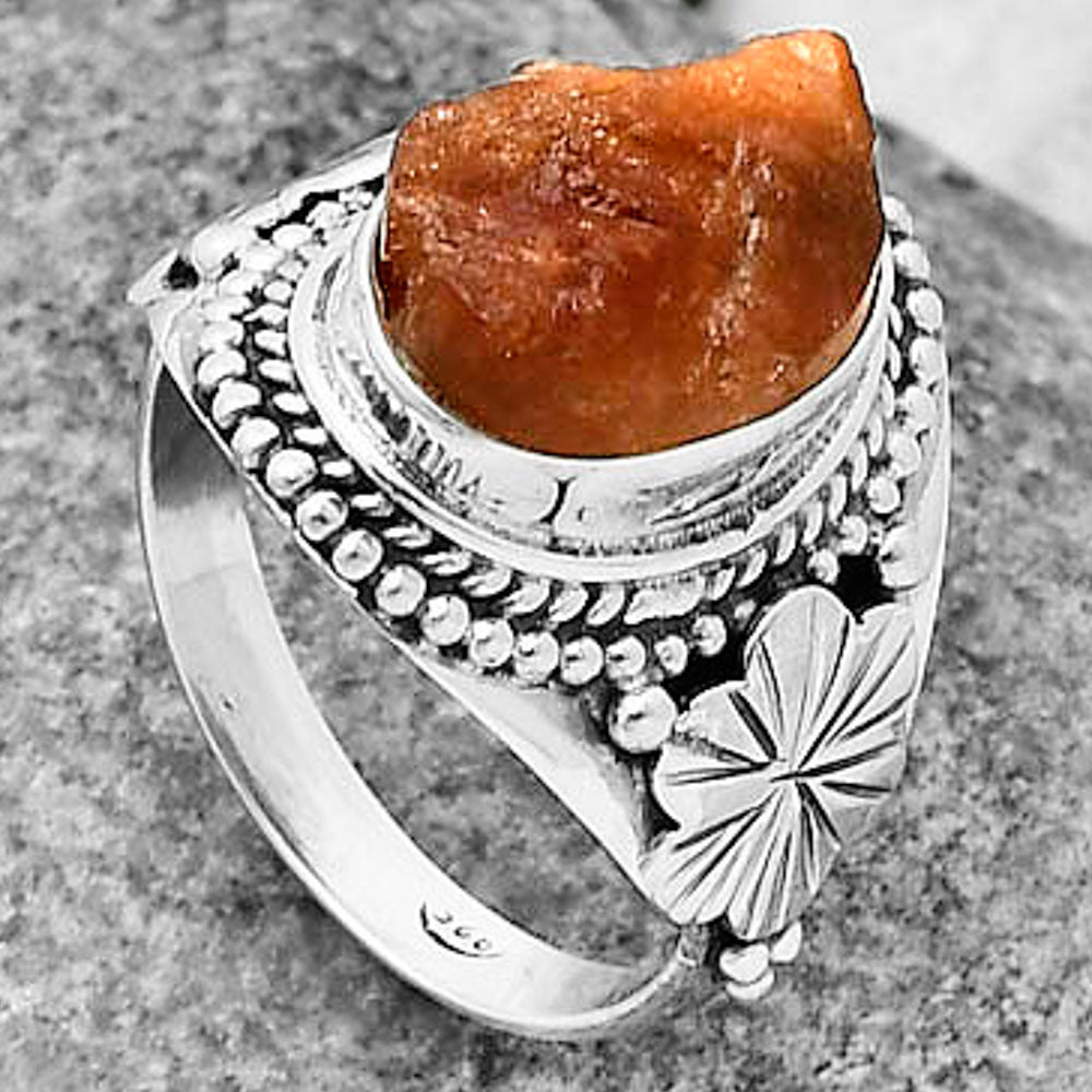 Natural Sunstone Rough Ring size-7 R-1424 SDR208772