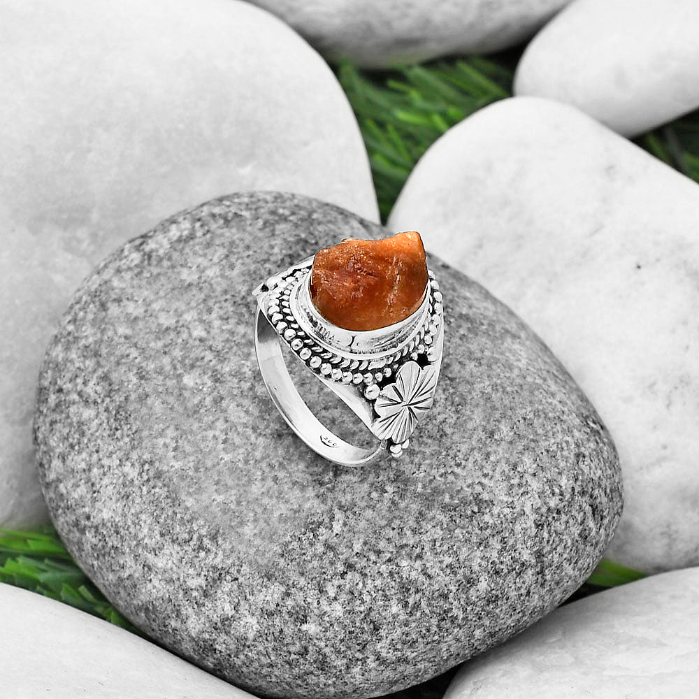 Natural Sunstone Rough Ring size-7 R-1424 SDR208772