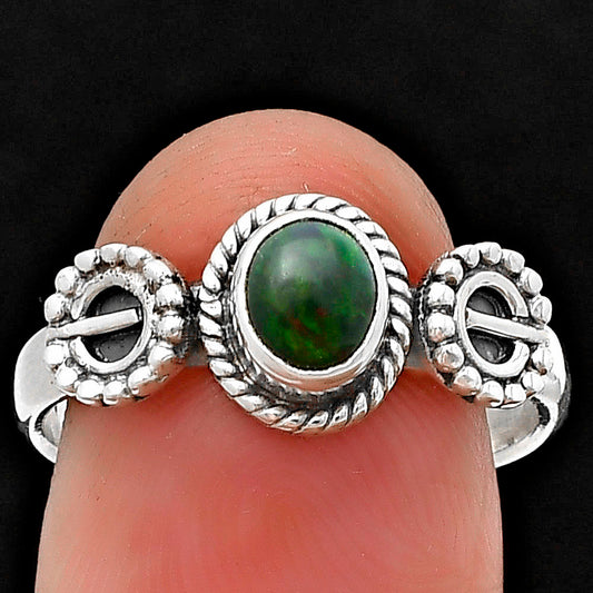 Natural Black Ethiopian Opal Ring size-8 R-1403 SDR208912
