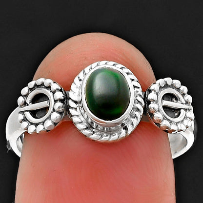 Natural Black Ethiopian Opal Ring size-8 R-1403 SDR208914