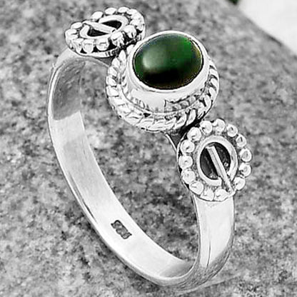 Natural Black Ethiopian Opal Ring size-8 R-1403 SDR208914