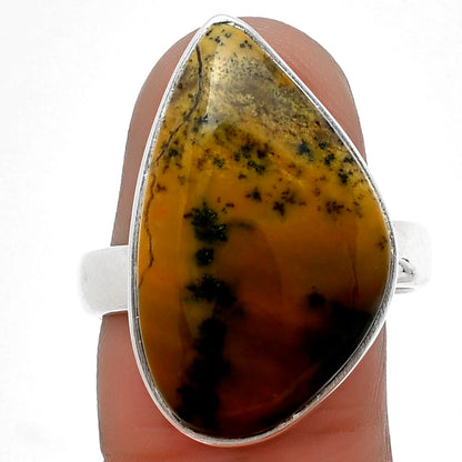 Russian Honey Dendrite Opal Ring size-8.5 R-1001 SDR209200