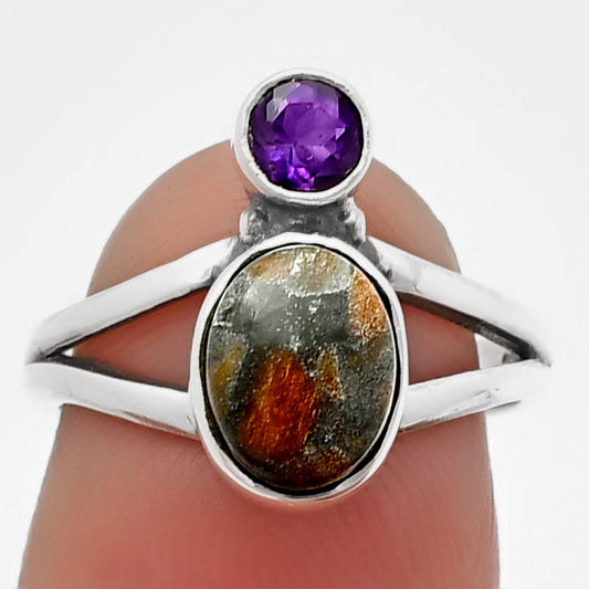 Natural Tabu Jasper & Amethyst Ring size-6 R-1242 SDR209632