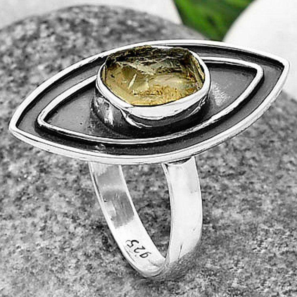 Natural Yellow Scapolite Rough Ring size-6.5 R-1391 SDR209907