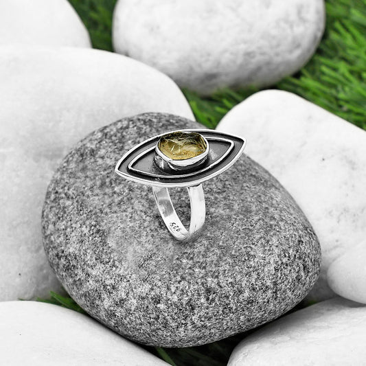 Natural Yellow Scapolite Rough Ring size-6.5 R-1391 SDR209907