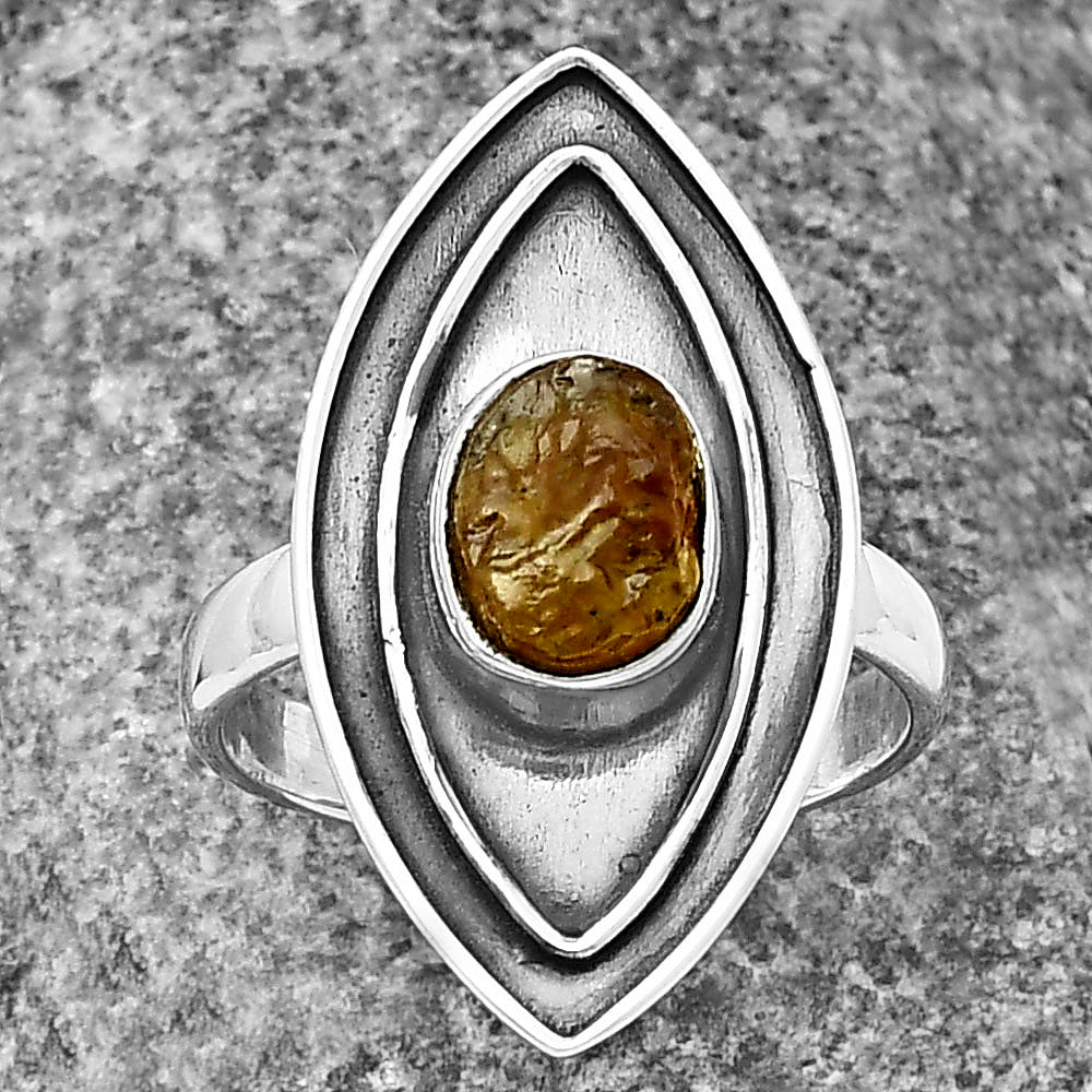 Natural Rare Kornerupine Rough Ring size-7.5 R-1391 SDR209919