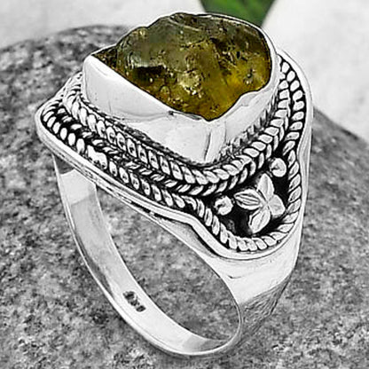 Natural Rare Kornerupine Rough Ring size-9 R-1312 SDR209955