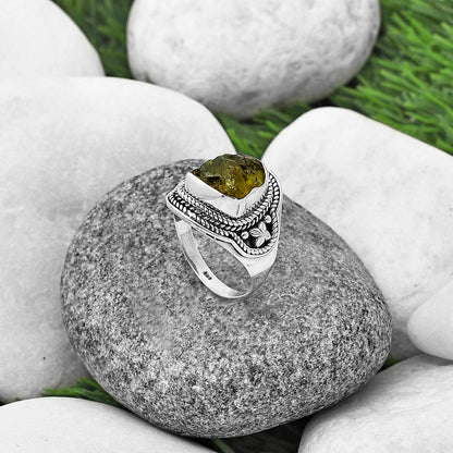 Natural Rare Kornerupine Rough Ring size-9 R-1312 SDR209955