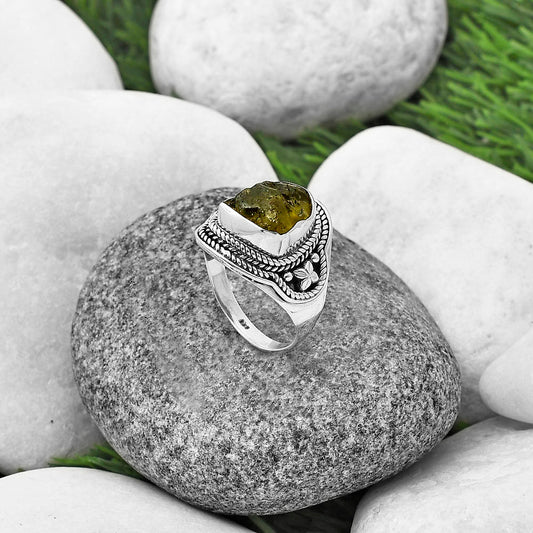 Natural Rare Kornerupine Rough Ring size-9 R-1312 SDR209955