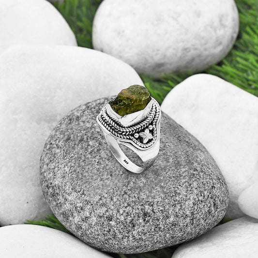 Natural Rare Kornerupine Rough Ring size-9 R-1312 SDR209956