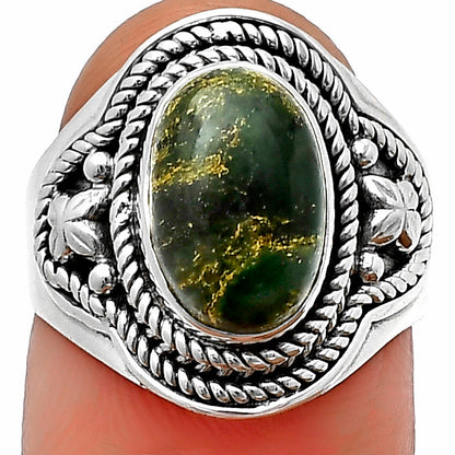 Turkish Rainforest Chrysocolla Ring size-7 R-1312 SDR209963