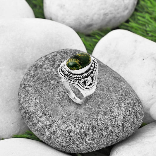 Turkish Rainforest Chrysocolla Ring size-7 R-1312 SDR209963