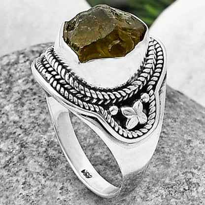 Natural Rare Kornerupine Rough Ring size-9 R-1312 SDR209967