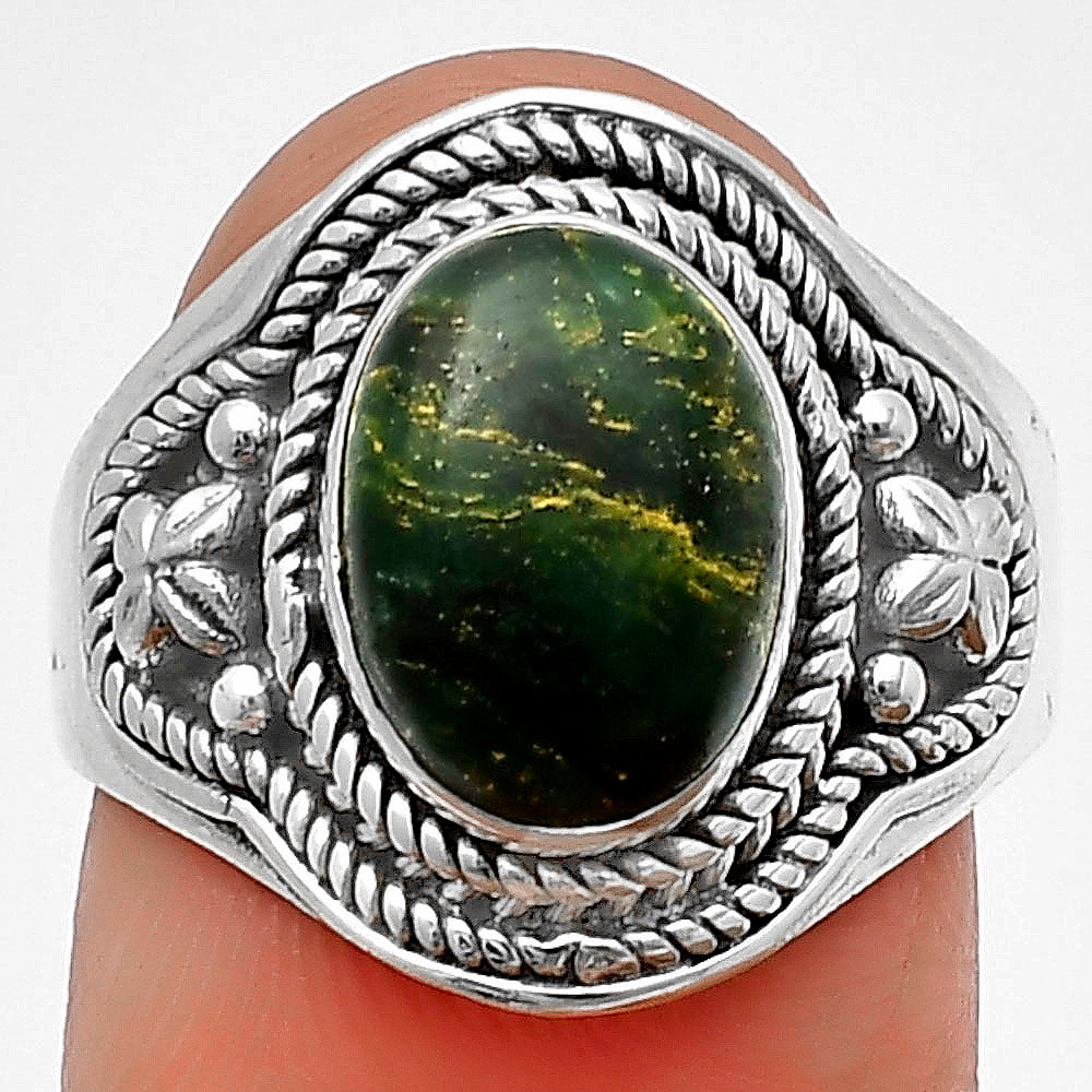 Natural Green Fuchsite Ring size-8 R-1312 SDR209968