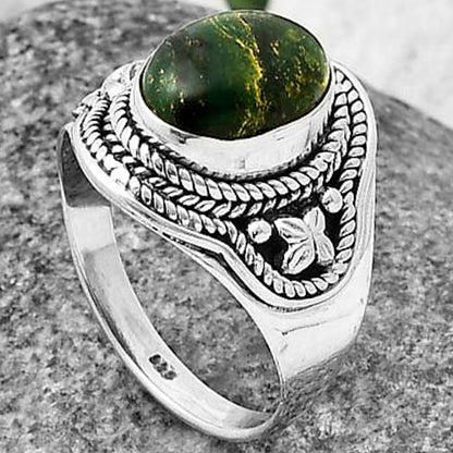 Natural Green Fuchsite Ring size-8 R-1312 SDR209968