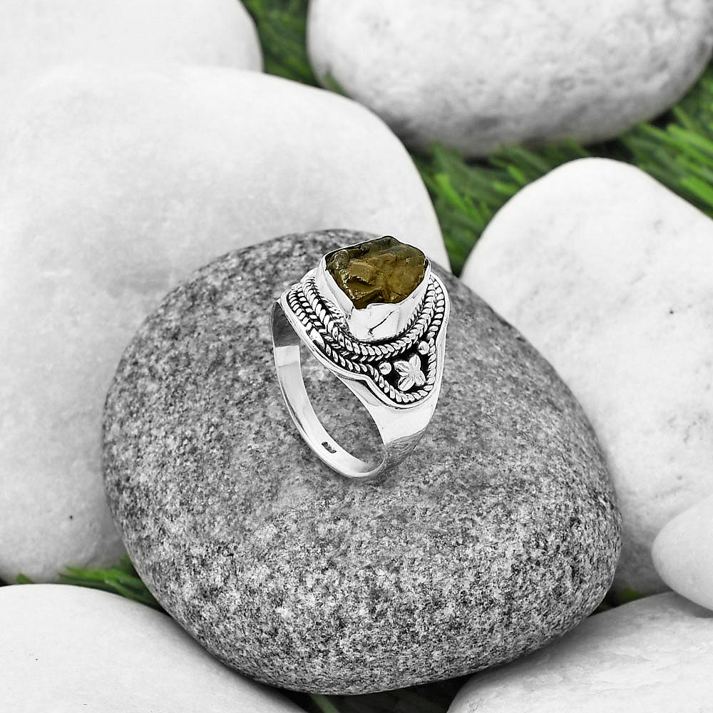 Natural Rare Kornerupine Rough Ring size-8 R-1312 SDR209970