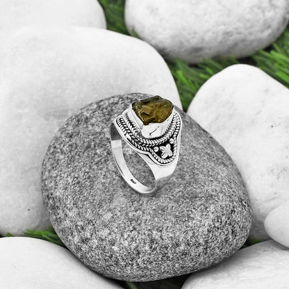 Natural Rare Kornerupine Rough Ring size-8 R-1312 SDR209970
