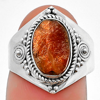 Natural Sunstone Rough Ring size-7 R-1398 SDR209979