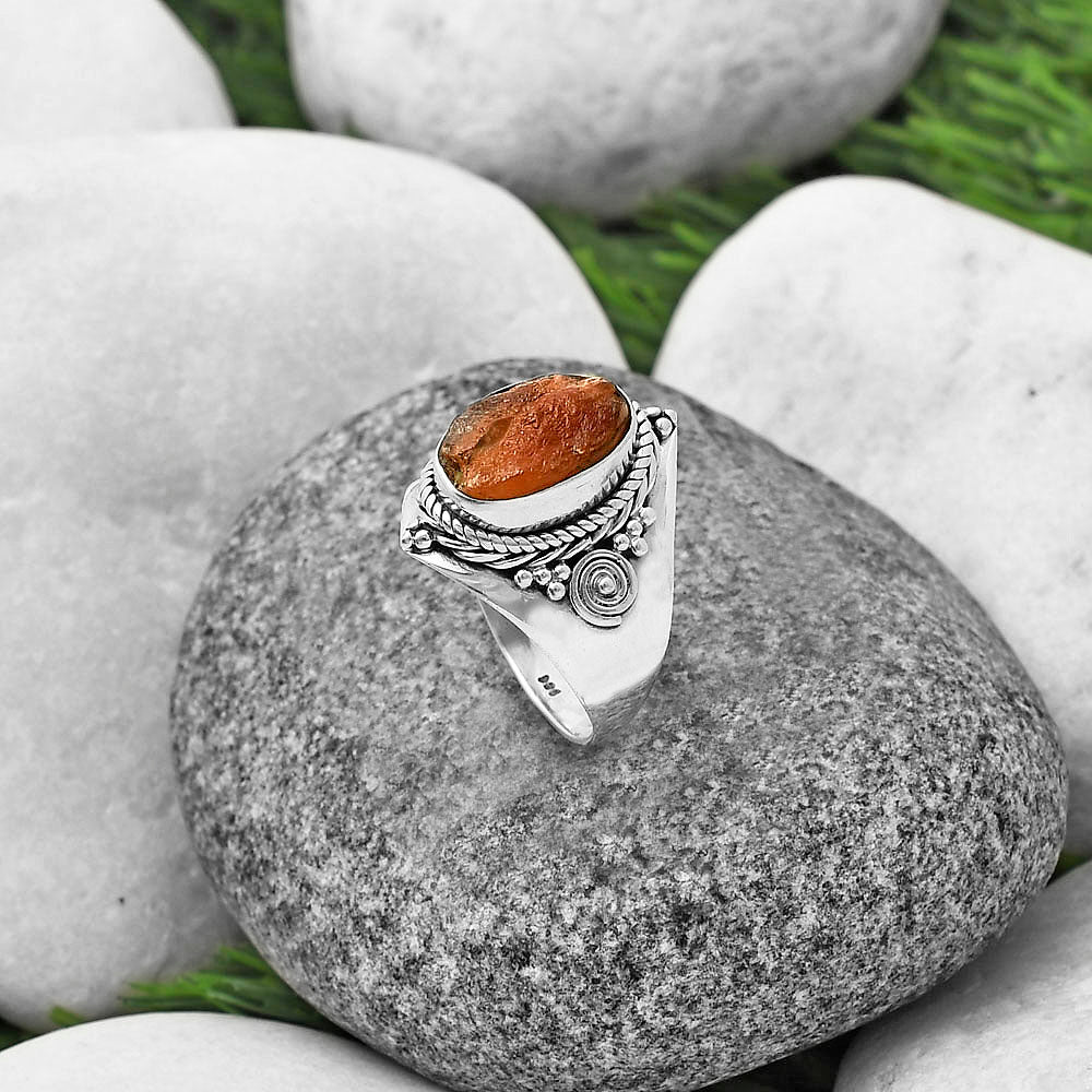 Natural Sunstone Rough Ring size-7 R-1398 SDR209979