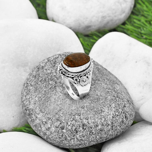 Sutured Ammonite - Madagascar Ring size-7 R-1398 SDR209984