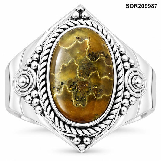 Sutured Ammonite - Madagascar Ring size-7 R-1398 SDR209987