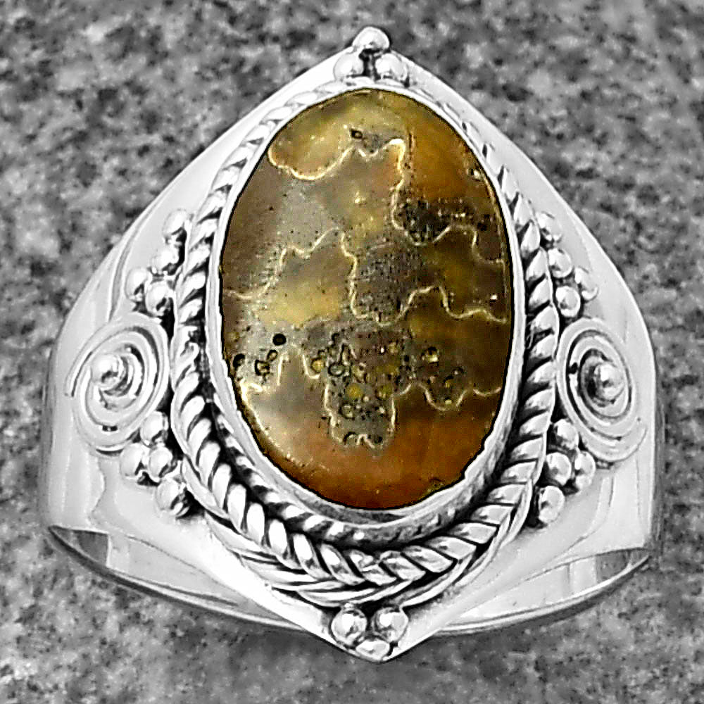 Sutured Ammonite - Madagascar Ring size-7 R-1398 SDR209987