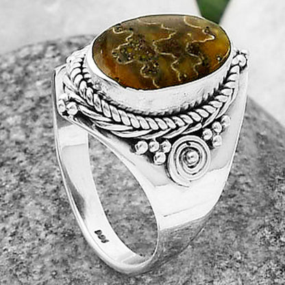 Sutured Ammonite - Madagascar Ring size-7 R-1398 SDR209987