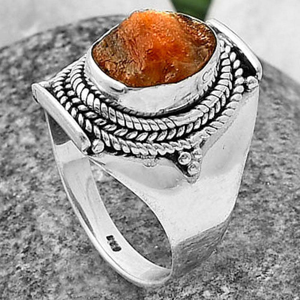 Natural Sunstone Rough Ring size-7 R-1397 SDR210006