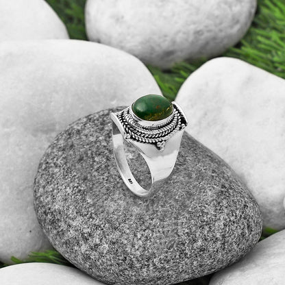 Natural Green Fuchsite Ring size-9 R-1397 SDR210013