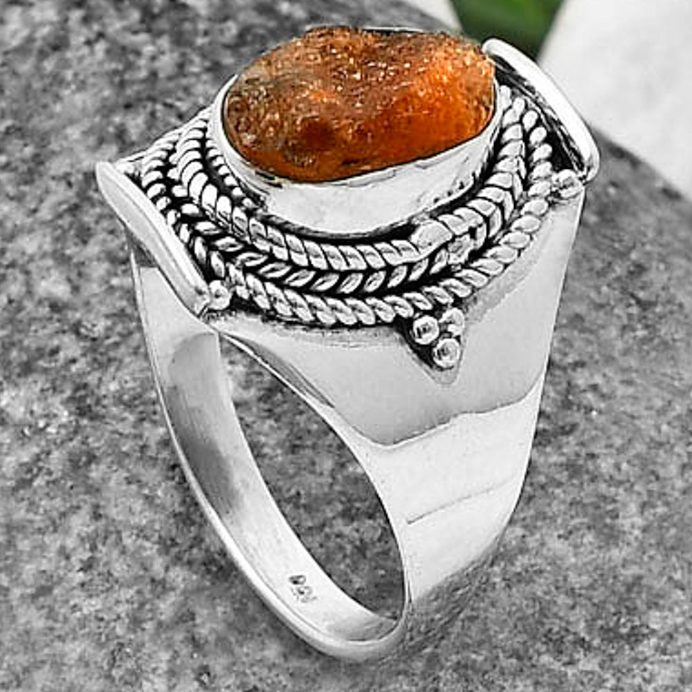 Natural Sunstone Rough Ring size-9 R-1397 SDR210028