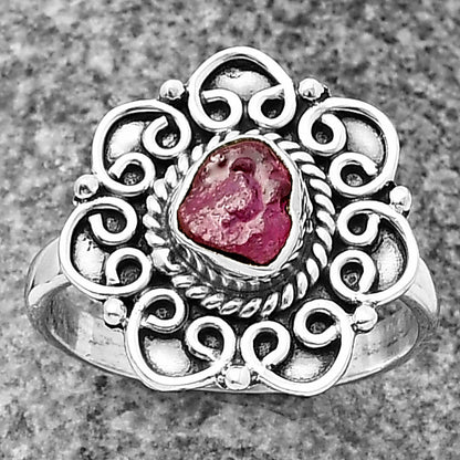 Natural Pink Tourmaline Rough Ring size-8 R-1337 SDR210135