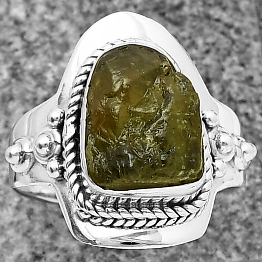 Natural Rare Kornerupine Rough Ring size-8 R-1420 SDR210233