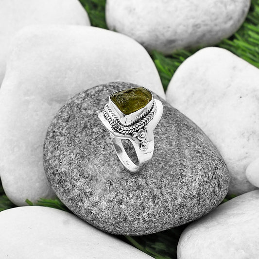 Natural Rare Kornerupine Rough Ring size-8 R-1420 SDR210233