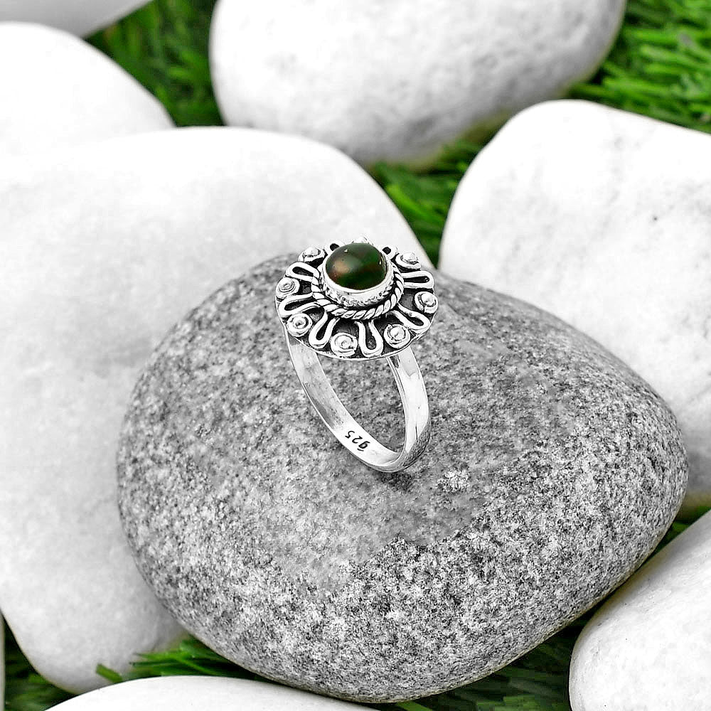 Filigree - Black Ethiopian Opal Ring size-8.5 R-1320 SDR210346