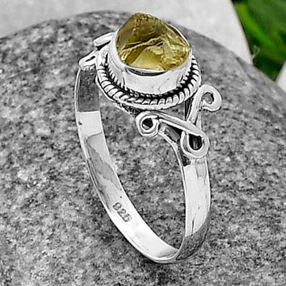 Natural Yellow Scapolite Rough Ring size-8 R-1281 SDR210535
