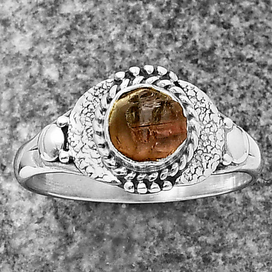 Natural Pink Tourmaline Rough Ring size-7.5 R-1419 SDR210805