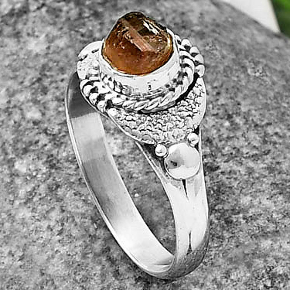 Natural Pink Tourmaline Rough Ring size-7.5 R-1419 SDR210805