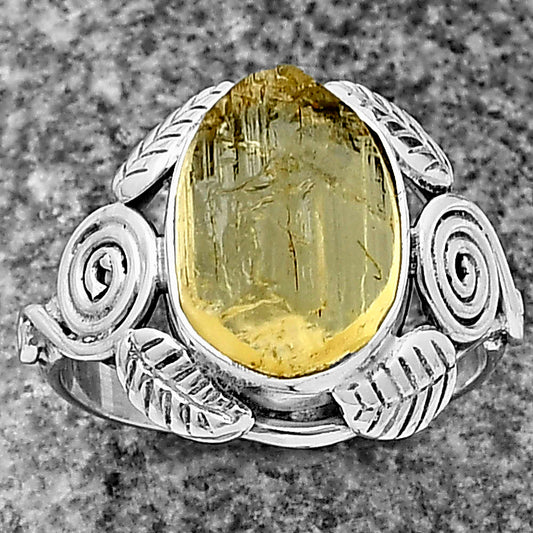 Southwest - Yellow Scapolite Rough Ring size-7 R-1352 SDR210862
