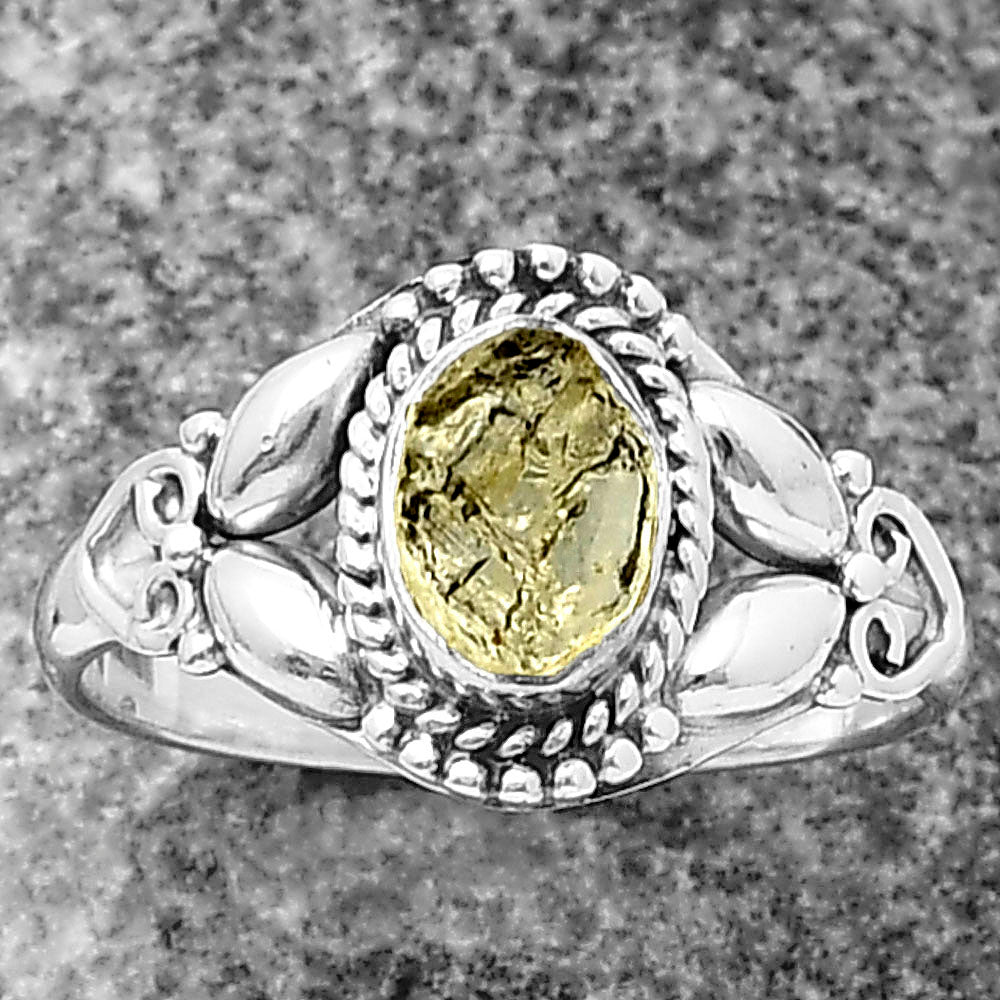 Natural Yellow Scapolite Rough Ring size-8.5 R-1286 SDR210878