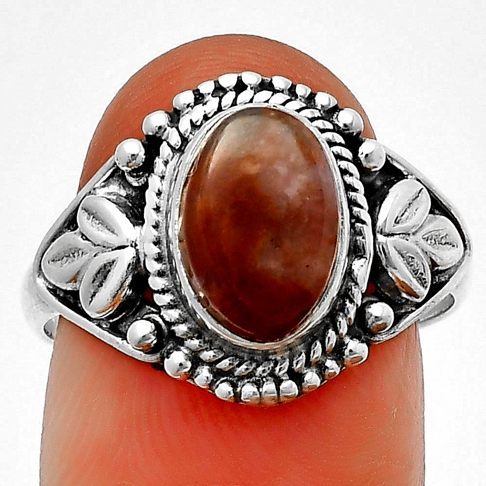 Natural Red Moss Agate Ring size-8.5 R-1300 SDR211280