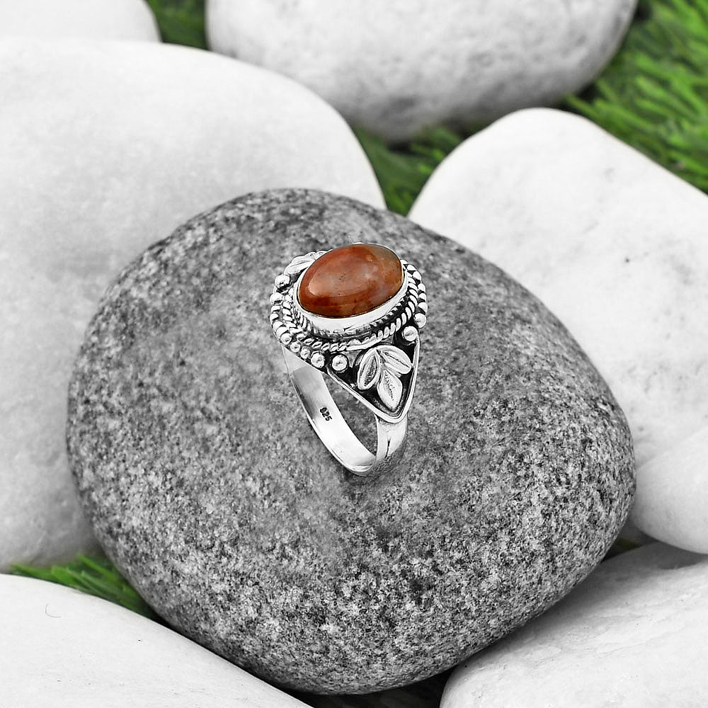 Natural Red Moss Agate Ring size-8.5 R-1300 SDR211280