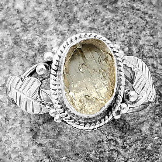 Natural Yellow Scapolite Rough Ring size-7.5 R-1272 SDR211307