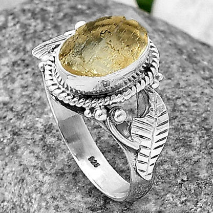 Natural Yellow Scapolite Rough Ring size-7.5 R-1272 SDR211307